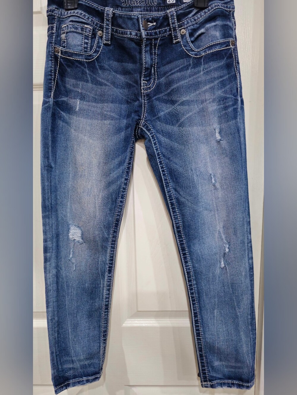 Miss Me Blue Distressed Skinny Jeans